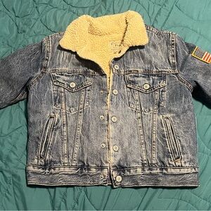 Ralph Lauren Blue Denim Jacket with Cream Sherpa Lining